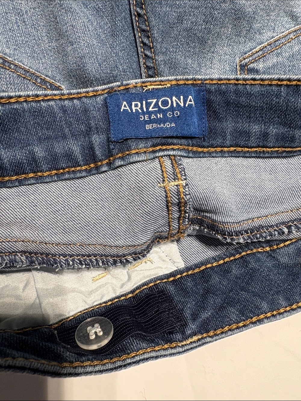 EUC Sz 12 girls Arizona Jean Company Blue Rolled-Cuff Denim Bermuda Shorts - Picture 3 of 5